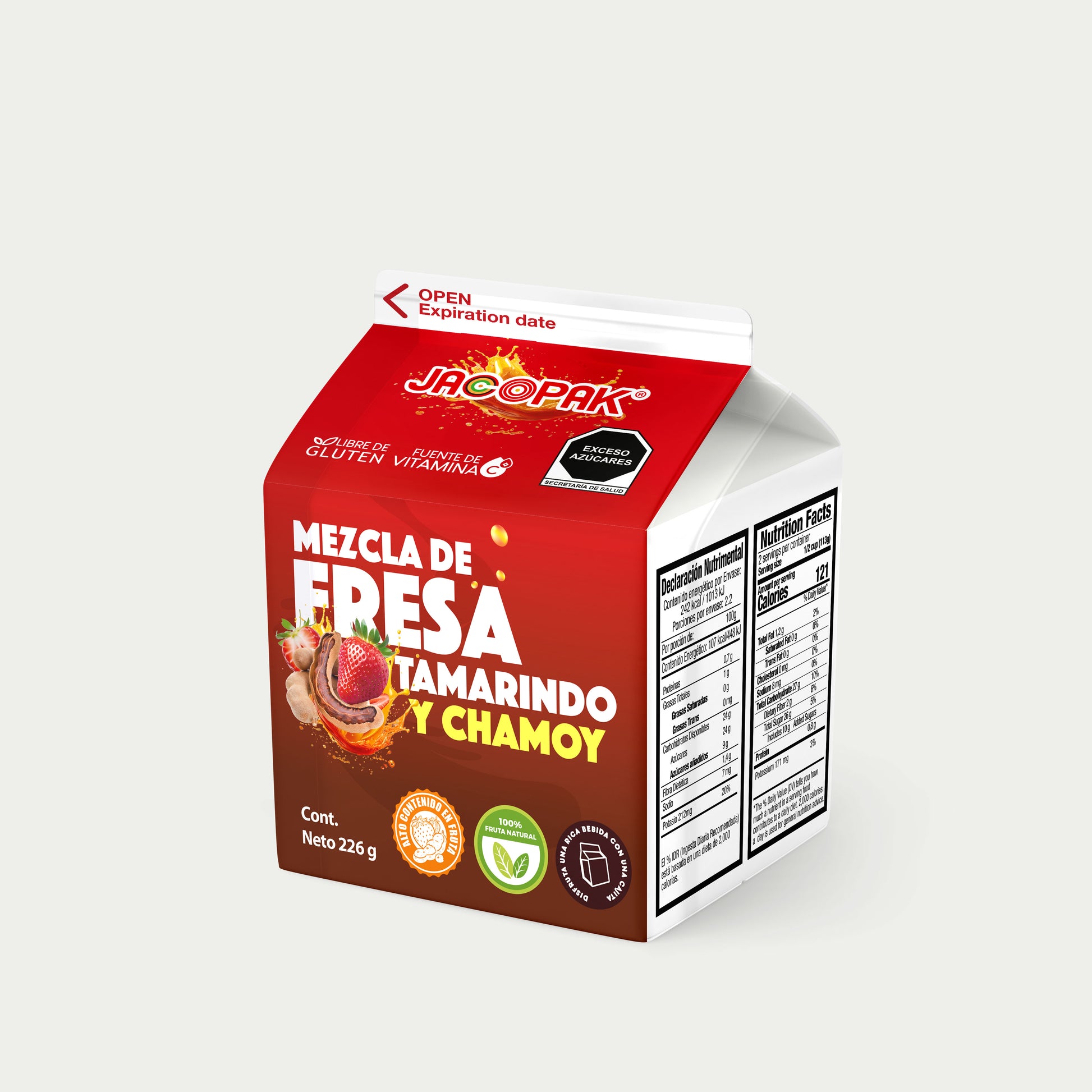 Fresas con tamarindo y chamoy caja con 24 piezas